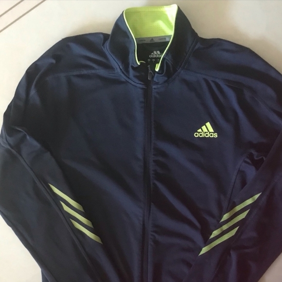 Adidas Navy/Green Jacket Men's - Picture 2 of 4